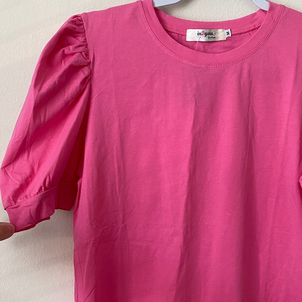 Pink Puff Sleeve Top - Picture 4 of 6
